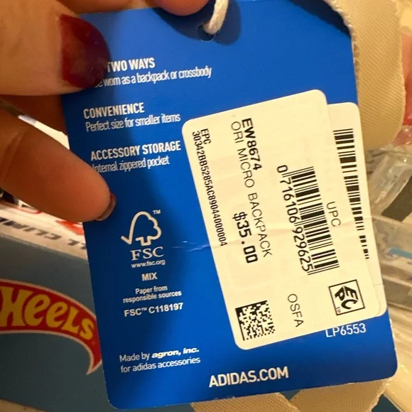 adidas Originals micro 2.0 mini backpack in white - Picture 5 of 5